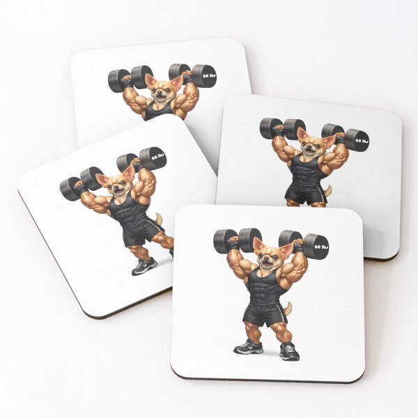 Item preview, Chihuahua Dog Muscles Shoulder Pressing 80lbs Dumbbells  designed and sold by Primal Pump Co LTD.