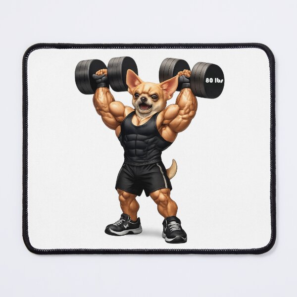 Item preview, Chihuahua Dog Muscles Shoulder Pressing 80lbs Dumbbells  designed and sold by Primal Pump Co LTD.