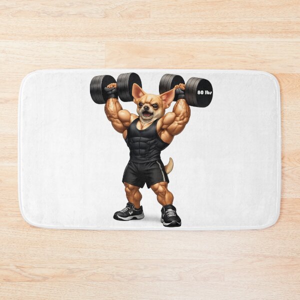 Item preview, Chihuahua Dog Muscles Shoulder Pressing 80lbs Dumbbells  designed and sold by Primal Pump Co LTD.