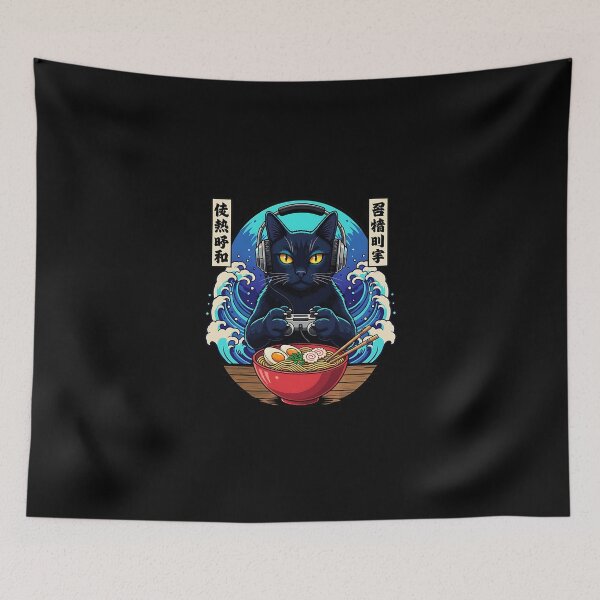 Item preview, Kawaii Gamer Cat Funny Retro Japanese Cat Ramen Gaming  designed and sold by SWEET-TINAPAY.