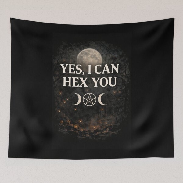 Item preview, SVT Yes, I Can Hex You – Midnight Familiar Witchcraft Moon Design designed and sold by SEVERTREND APPAREL .