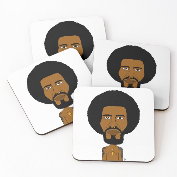 Item preview, Afrocentric Black Man with Ankh Necklace and Tattoos – Bold Cartoon Portrait designed and sold by Eric Sintès.