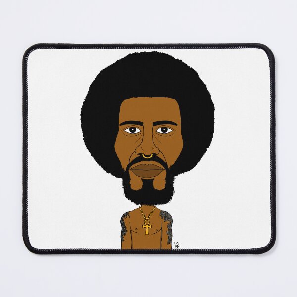 Item preview, Afrocentric Black Man with Ankh Necklace and Tattoos – Bold Cartoon Portrait designed and sold by Eric Sintès.