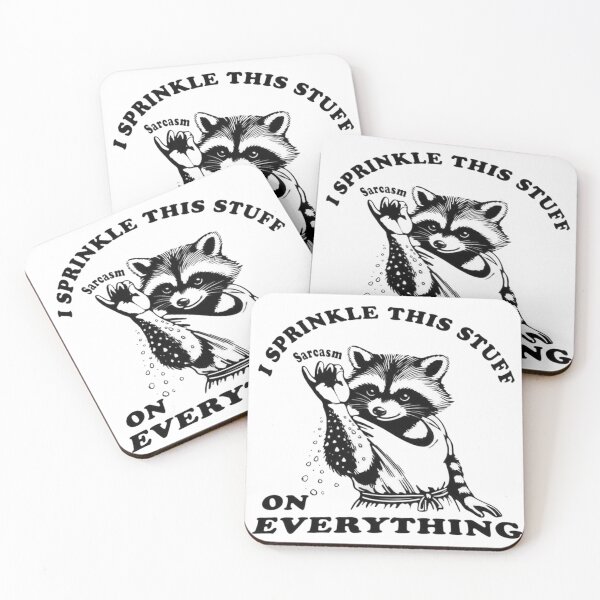 Item preview, Sarcastic Raccoon Salt Bae Meme - I Sprinkle This Stuff On Everything designed and sold by JossDesign15.