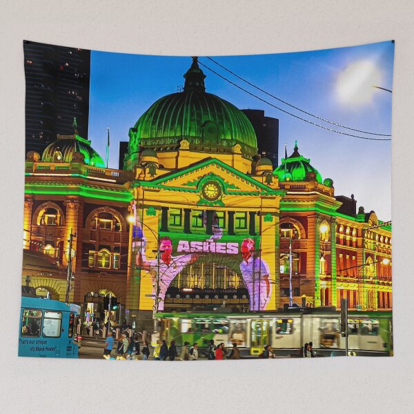 Item preview, Dressing Up Flinders Street Station in Green and Gold - Melbourne, Victoria, Australia designed and sold by Steven Jodoin.