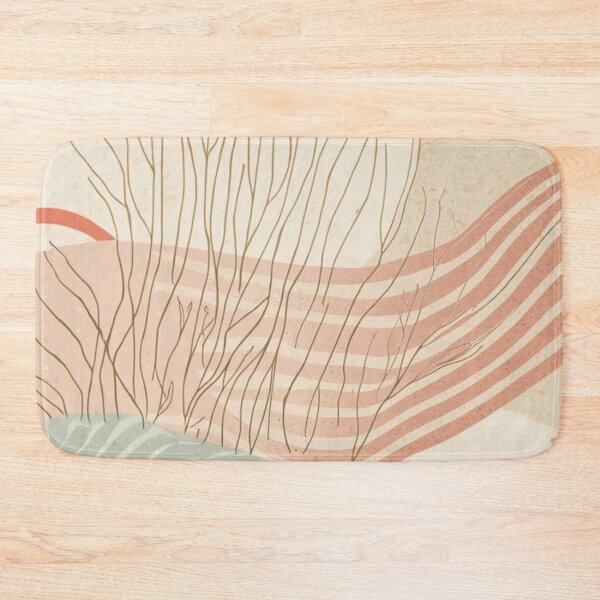 Item preview, Minimalist Japandi Botanical Pattern with Abstract Line Art and Pastel Shapes designed and sold by VibranPalette.