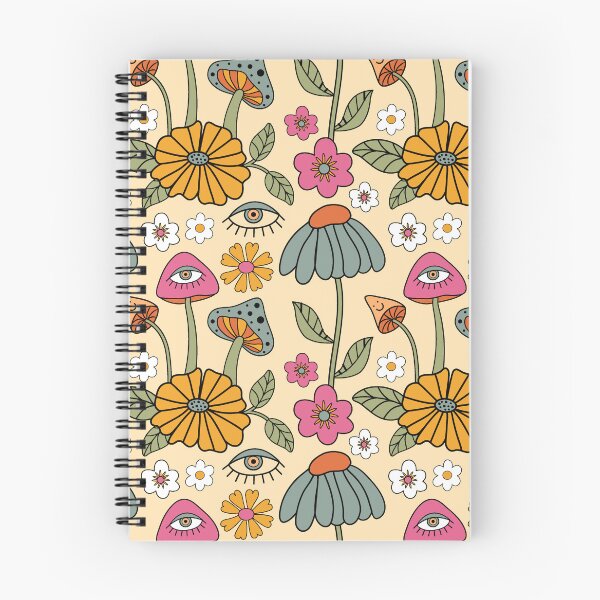 Item preview, Retro Trippy Mushroom and Evil Eye Floral Pattern designed and sold by wandsandwhimsy.