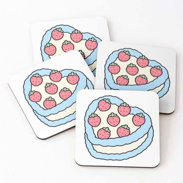 Item preview, Blueberry Cake | Blue Cake with Strawberry Illustration designed and sold by jugglingelephant.