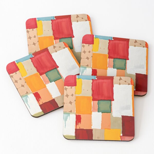 Item preview, Abstract Collage of Textured Square Pieces in a Vibrant Spectrum of Colors	 designed and sold by FRH Design ⭐⭐⭐⭐⭐.