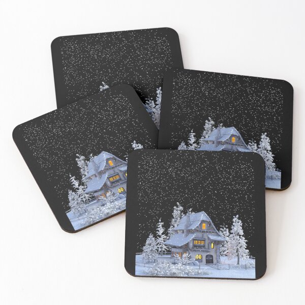 Item preview, Cozy Winter Cottage in Snowy Forest with Warm Glowing Lights designed and sold by Fashion Empire.