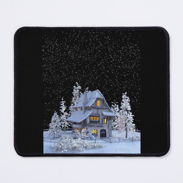 Item preview, Cozy Winter Cottage in Snowy Forest with Warm Glowing Lights designed and sold by Fashion Empire.