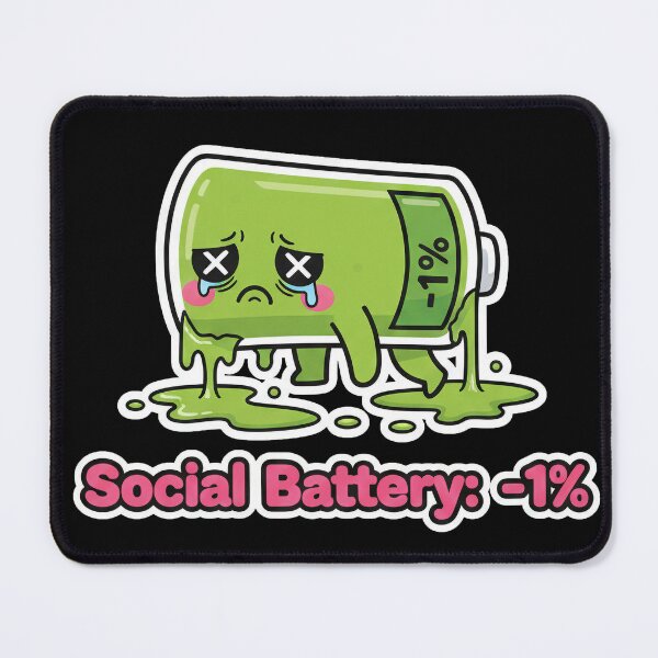 Item preview, Social Battery: -1% Drained Sticker designed and sold by Sassy Cult.
