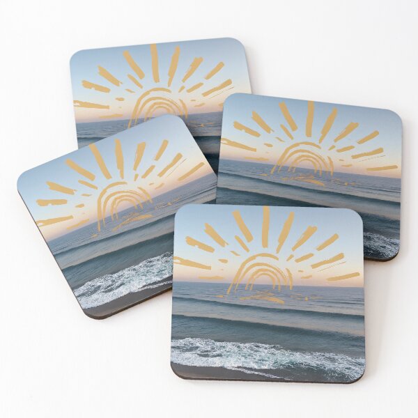 Item preview, Sunset Beach Art with Hand-Drawn Sun – Artistic Coastal Illustration designed and sold by QShore.