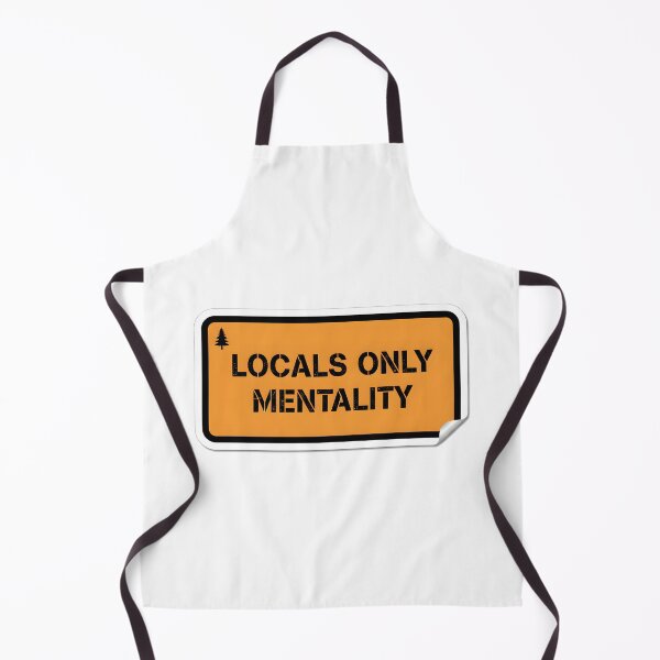 Item preview, Orange Locals Only Mentality sticker with pine tree icon designed and sold by homydesign.