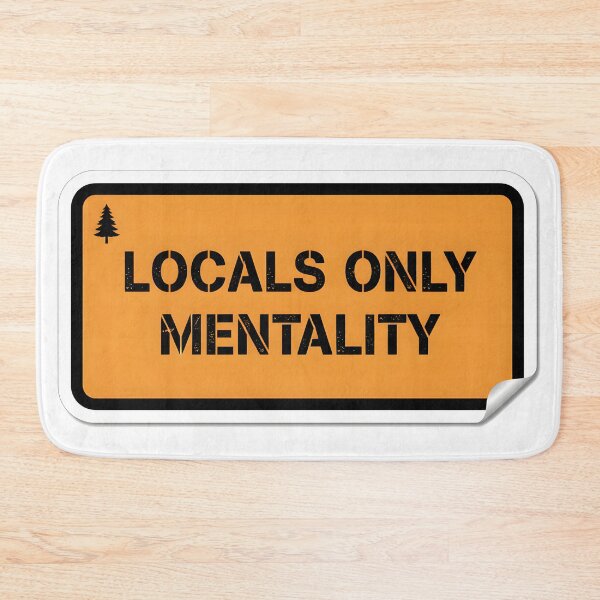 Item preview, Orange Locals Only Mentality sticker with pine tree icon designed and sold by homydesign.