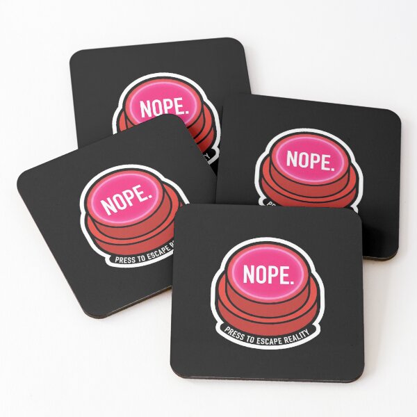 Item preview, Emergency Escape Reality - Funny Nope Red Button designed and sold by Sassy Cult.