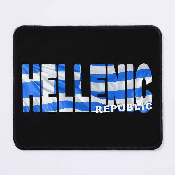 Item preview, HELLENIC REPUBLIC - Flag Flying in Wind cut to Letters Souvenir Sticker Shirt designed and sold by Adam Gormley.