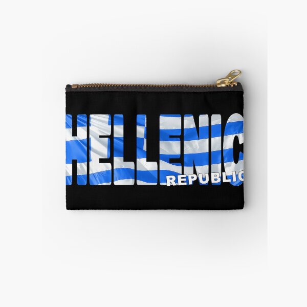 Item preview, HELLENIC REPUBLIC - Flag Flying in Wind cut to Letters Souvenir Sticker Shirt designed and sold by Adam Gormley.