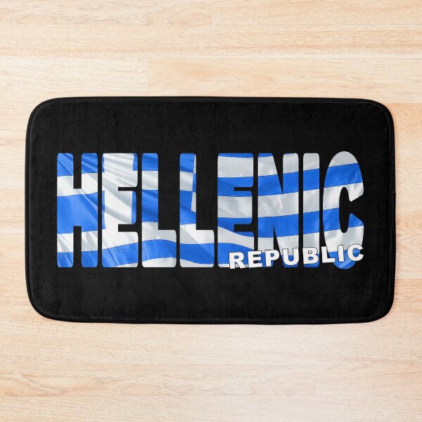 Item preview, HELLENIC REPUBLIC - Flag Flying in Wind cut to Letters Souvenir Sticker Shirt designed and sold by Adam Gormley.