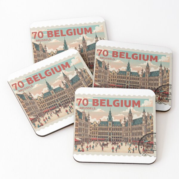 Item preview, Belgium Brussels Vintage Travel Stamp – Grand Place designed and sold by Dekis-Vareity7.