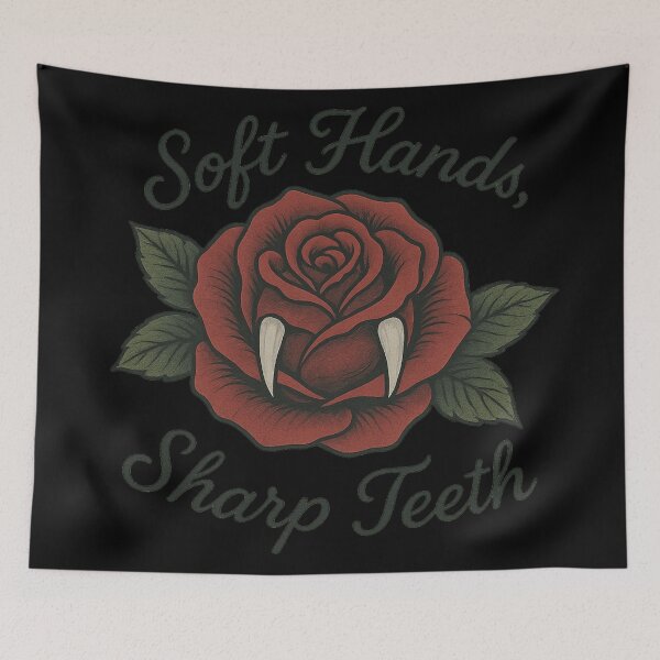 Item preview, Soft Hands, Sharp Teeth Gothic Rose Art – Dark Romantic Vampire Aesthetic designed and sold by Mouraludia.