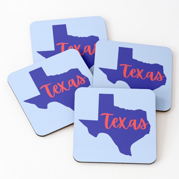 Item preview, Texas State Silhouette with Script Text | Bold Red & Blue Lone Star Art designed and sold by SimplyJasper.