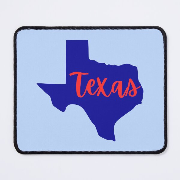 Item preview, Texas State Silhouette with Script Text | Bold Red & Blue Lone Star Art designed and sold by SimplyJasper.