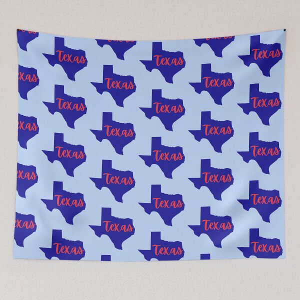 Item preview, Texas State Silhouette with Script Text | Bold Red & Blue Lone Star Art designed and sold by SimplyJasper.