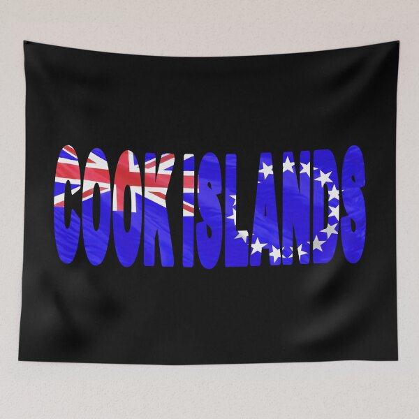 Item preview, COOK ISLANDS - Flag Flying in Wind cut to Letters Souvenir Sticker Shirt designed and sold by Adam Gormley.