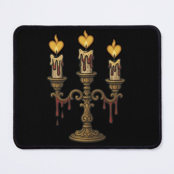Item preview, Bleeding Heart Candelabra – Gothic Candle Art with Dripping Wax designed and sold by Mouraludia.