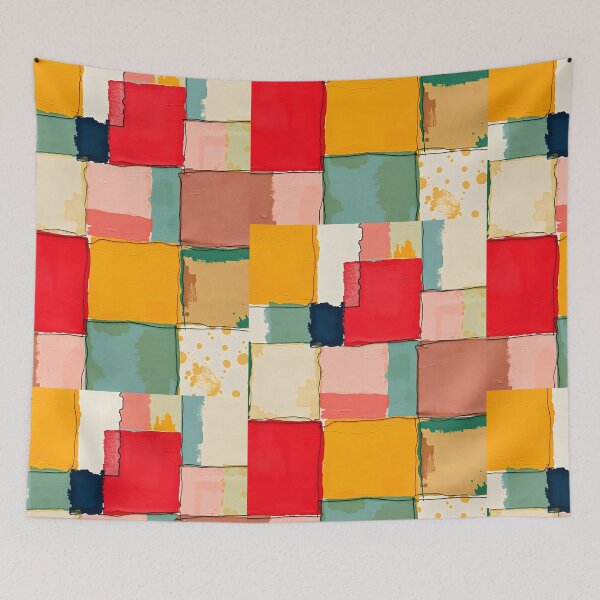 Item preview, colorful square abstract pattern designed and sold by FRH Design ⭐⭐⭐⭐⭐.