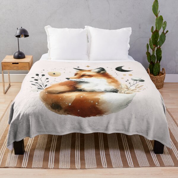 Item preview, Boho Fox Watercolor Art | Beautiful Fox with Flowers | Boho Decor designed and sold by Nicole-Cherie.