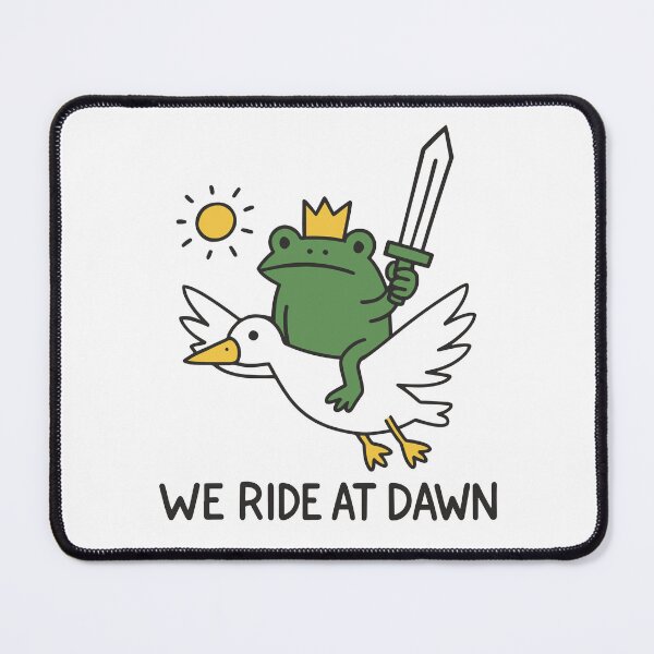Item preview, We Ride At Dawn - Cute Frog And Duck  Funny Cottagecore Meme designed and sold by gunaone-design.
