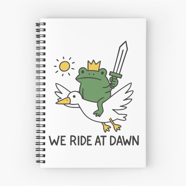 Item preview, We Ride At Dawn - Cute Frog And Duck  Funny Cottagecore Meme designed and sold by gunaone-design.