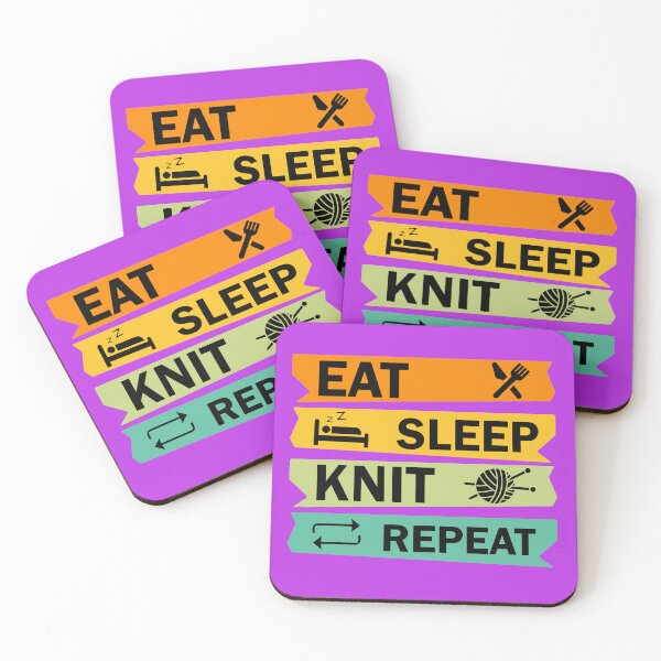 Item preview, Eat Sleep Knit Repeat. Knitter's Gift. Knitter's Quote.  Knitting Quote. designed and sold by DesignHouse07.
