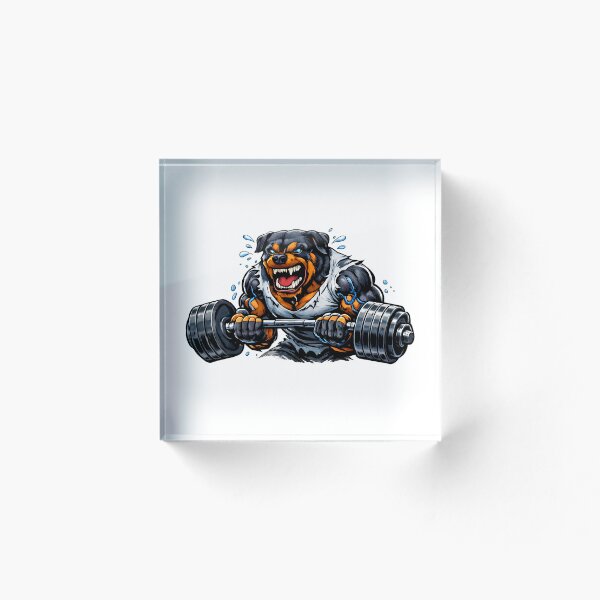 Item preview, Vicious Rottweiler Dog Muscles Barbell Curl Design designed and sold by Primal Pump Co LTD.