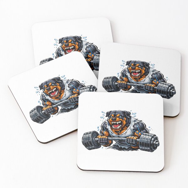 Item preview, Vicious Rottweiler Dog Muscles Barbell Curl Design designed and sold by Primal Pump Co LTD.