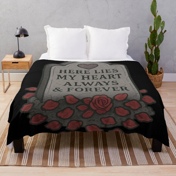 Item preview, Here Lies My Heart Gothic Tombstone Art – Dark Romantic Grave Aesthetic designed and sold by Mouraludia.