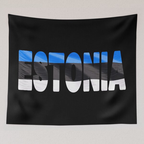 Item preview, ESTONIA - Flag Flying in Wind cut to Letters Souvenir Sticker Shirt designed and sold by Adam Gormley.