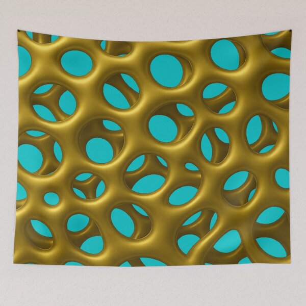 Item preview, Golden Abstract Foam Texture – Metallic Porous Pattern, Organic Bubble Network, 3D Gold Mesh Design, Sci-Fi Futuristic Surface Art designed and sold by AnTartstudios.