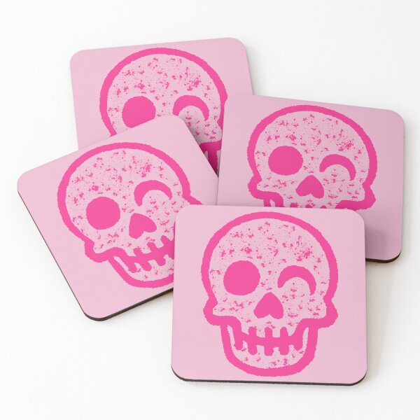 Item preview, Cute Winking Pink Minimal Skull Design designed and sold by OctGaveAParty.