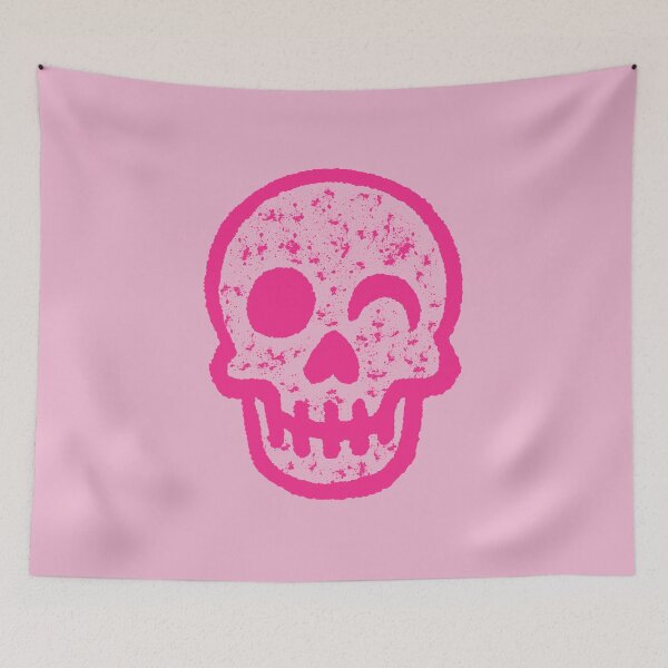 Item preview, Cute Winking Pink Minimal Skull Design designed and sold by OctGaveAParty.