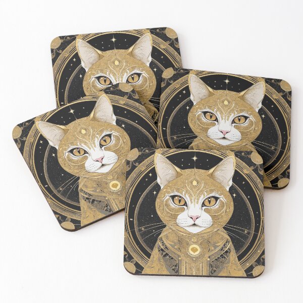 Item preview, Surreal Cat Art | Futuristic Cat | Abstract Surreal Cat Design designed and sold by Nicole-Cherie.