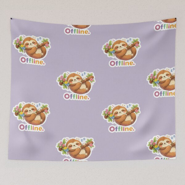 Item preview, Offline Sloth Cozy Digital Detox designed and sold by Still Breathing Studio.