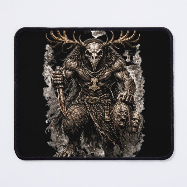 Item preview, SVT Horned Death God – Dark Norse Pagan Warrior Art designed and sold by SEVERTREND APPAREL .