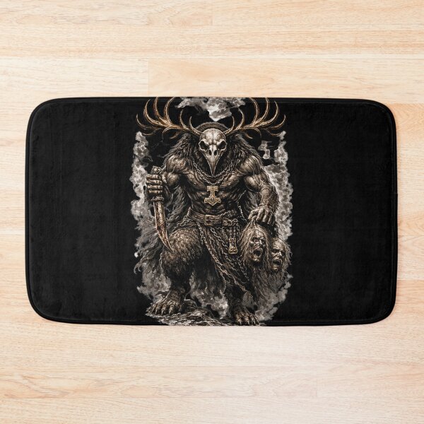 Item preview, SVT Horned Death God – Dark Norse Pagan Warrior Art designed and sold by SEVERTREND APPAREL .
