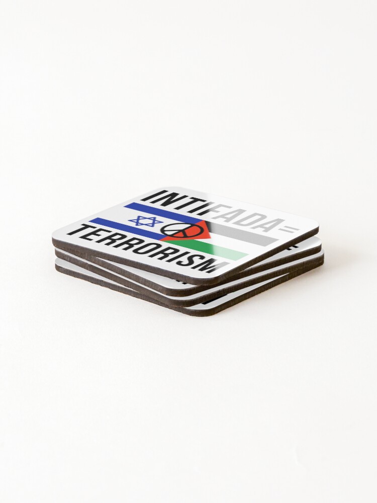 Thumbnail 4 of 5, Coasters (Set of 4), Intifada = terrorism  designed and sold by RACHELDF.