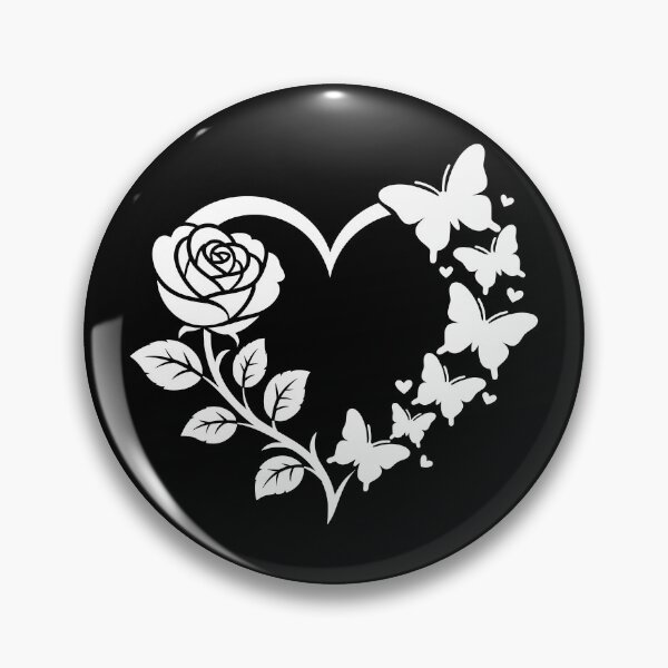 Item preview, Rose Heart with Butterflies designed and sold by theartfulaspie.