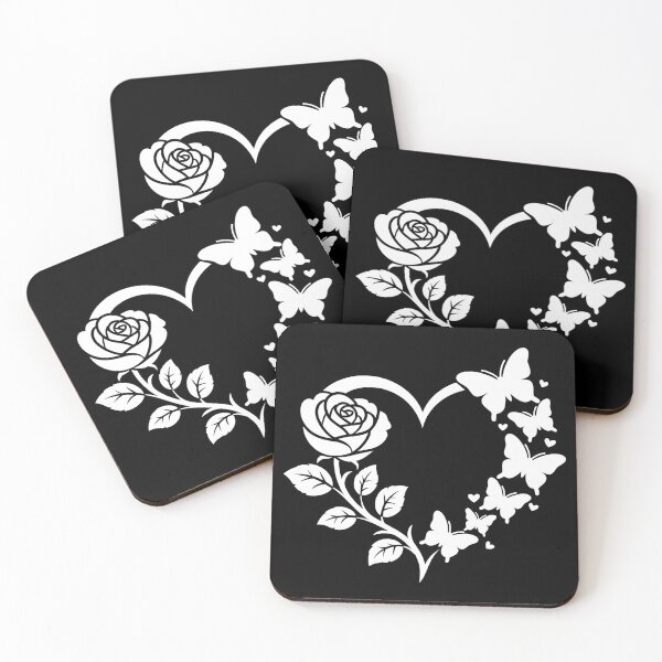 Item preview, Rose Heart with Butterflies designed and sold by theartfulaspie.