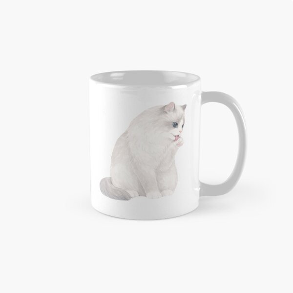 Item preview, Gentle Ragdoll Cat Grooming | Soft Watercolor Illustration designed and sold by Monchatra.
